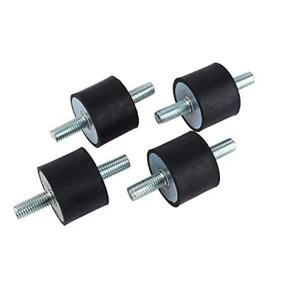 Image of Anti Vibration Rubber Mounts, 4pcs M10 40x30 Mount Air Compressor Bobbin Isolator Shock Absorber Double Screw Studs Mechanical Transmission