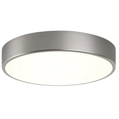 Image of Mallon LED Bathroom Flush Ceiling Light Matt Nickel IP44