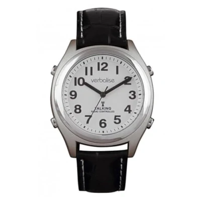 Image of Verbalise VPR70 LBK Unisex Radio Controlled Talking Watch, Speaks Time, Date, 5 Daily Alarms. Designed for Visually Impaired, Blind &amp; Elderly. 2 Year Warranty, UKs No1 Quality Service and Choice.