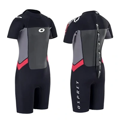 Image of Osprey Kids Shorty Wetsuit Boys and Girls 3mm Neoprene Suit for Surfing, Paddle Boarding, Multiple Colours