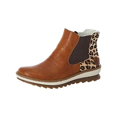 Image of Rieker Women&#039;s Damen Stiefel Braun Chelsea Boot, 3.5 UK