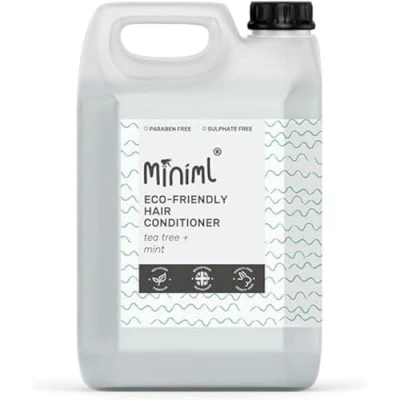 Image of Miniml Natural Hair Conditioner Eco Friendly 5L Refill Tea Tree &amp; Mint Men and Womens Sensitive Scalp Skin Cruelty Free Vegan Formula For Greasy, Curly, Dry
