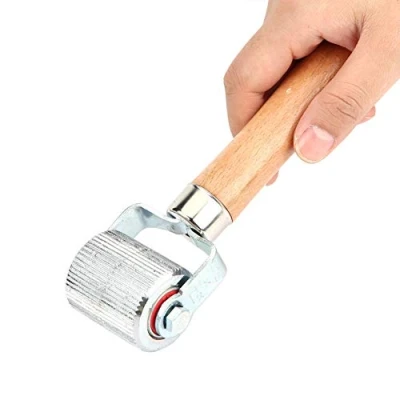 Image of DEWIN Motorcycle Tyre Patch Roller, Roller Tool Car Wheel Wooden Handle Tire Repair Stitcher Ball Bearing (Large)