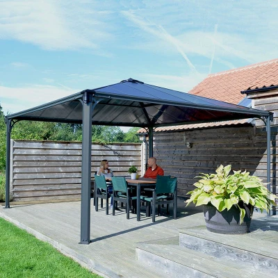 Image of 14x14 Palram Canopia Palermo 4300 Grey Garden Gazebo