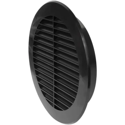 Image of 6&#039;&#039; Inch / 150 mm Plastic Vent Cover Black Round Soffit Exhaust Ventilation Louver Air Inlet Grille Built in Screen Mesh HVAC