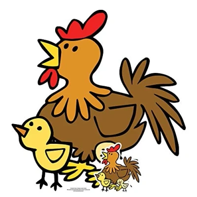 Image of STAR CUTOUTS Ltd SC1447 Cute Chicken with Chicks Farmyard Animal Perfect for Parties, Events, Table Decorations and Birthdays, Solid, Multicolour, Regular