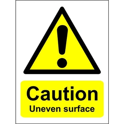 Image of Warning Signs A5 Caution Uneven Surface Self Adhesive Vinyl 200mm x 150mm