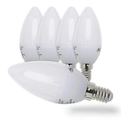 Image of B.K.Licht Set of 5 E14 LED Lightbulbs, 5W Equivalent 40W Halogen, 470Lm, Warm White 3000K, Bright Illumination for All Living Areas, Modern, Incandescent Light