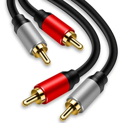 Image of TanQY 2RCA to Cable 5M, Gold Plated 2 RCA Male Stereo Audio for Home Theater, HDTV, Gaming Consoles, Hi Fi Systems (5M)