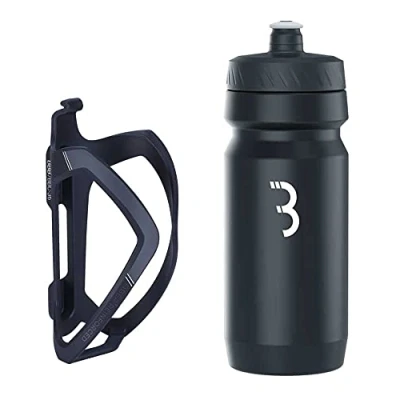 Image of BBB Cycling FlexCage And CompTank Bike Bottle Cage Set BPA free Water Holder Universal Fit 550ml I BBC 36C, Black/White