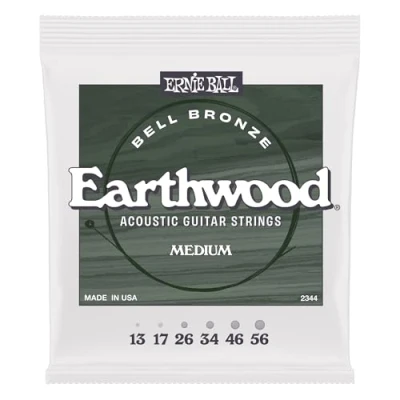 Image of Ernie Ball Medium Earthwood Bell Bronze Acoustic Guitar Strings 13 56
