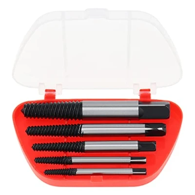 Image of OriGlam 5PCS Screw Extractor Easy Out Set Drill Bits, Guide Broken Damaged Bolt Remover Tools Kit 3 19mm