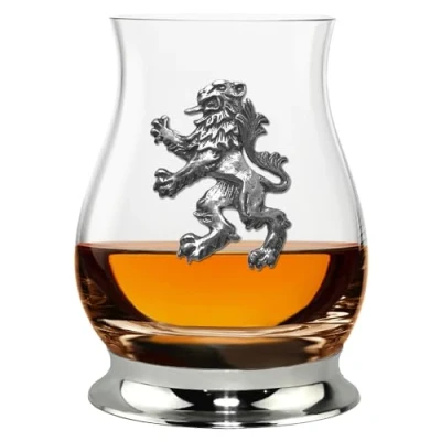 Image of English Pewter Company Glencairn Scottish Lion Mixer Whisky Glass 350ml [WGP004]