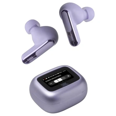 Image of JBL Live Beam 3 Wireless Bluetooth Noise Cancelling Earbuds Purple, Purple