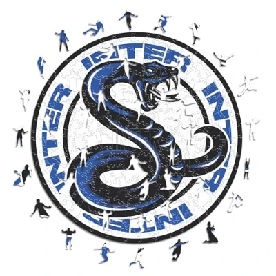 Image of Iconic Puzzles, Inter Snake, 100% eco sustainable wooden puzzle with official license,Size M, 270 Pcs