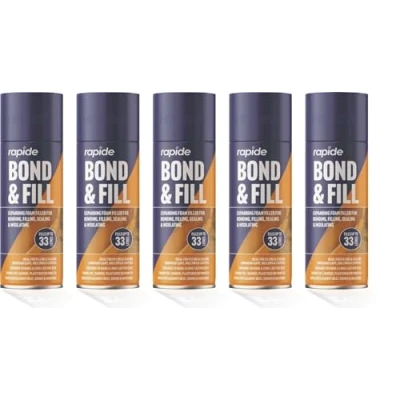 Image of 5 x 500ML Gap Expanding Foam Filler PU Expansion Insulation BONDING Filling