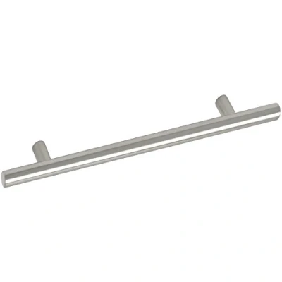 Image of OBF Grimme Eibonie 08 215217.17 Furniture Handle (Barell) Diameter 12 mm Width 208 Bar Brushed Stainless Steel Silver Hole Spacing 90