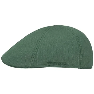Image of Stetson Texas Cotton Flat Cap with UV Protection 40+ Peaked Ivy Solid Color for Spring/Summer Green L (58 59 cm)