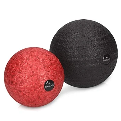 Image of Navaris Fascia Massage Balls Set 2 Different Sizes (8cm, 10cm) Myofascial Deep Tissue Muscle Therapy for Back Legs Neck Foot Roller Trigger Points