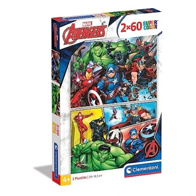 Image of Clementoni 21605 Supercolor Puzzle for children The Avengers 2 x 60 Pieces