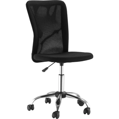 Image of Vinsetto Armless Office Chair Ergonomic Padded Height Adjustable Mesh Back 5 Wheels921 226V70BK