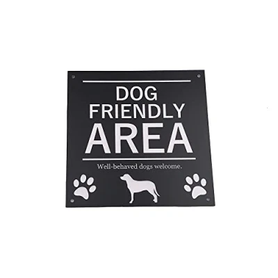 Image of Dog Friendly Area Sign Engraved, Bold, Waterproof Acrylic. Ideal for Pubs, Hotels, cafes, Parks, Holiday Interior and Exterior use. Shipped Globally.