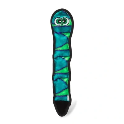 Image of Outward Hound Invincibles Blue Snake Plush Dog Toy, Large