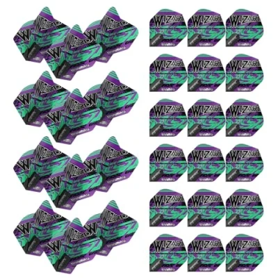 Image of WINMAU Simon Whitlock Wizard Purple &amp; Green Prism Delta dart flights 10 sets per pack (30 in total)