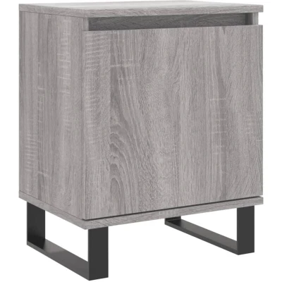 Image of vidaXL Bedside Cabinet, Table for Bedroom Living Room, Side with Compartments, Nightstand Bed Grey Sonoma Engineered Wood