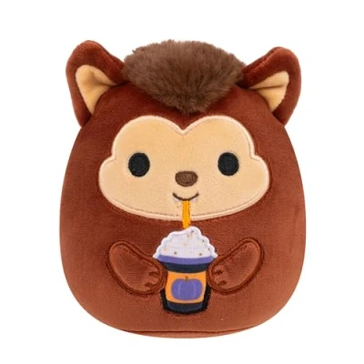 Image of Squishmallows 7.5 Inch Wade the Brown Werewolf Holding Frappe Halloween Plush