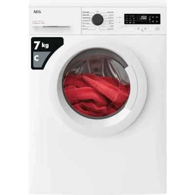 Image of AEG 5000 Series Freestanding Washing Machine LFX50744B, 7kg Load, 1400rpm, 76 dB, TimeSave to Adjust Cycles, AntiAllergy Program, Quick Wash, Easy Irion, Class C, White