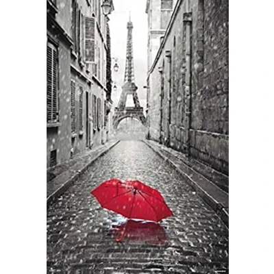 Image of Grupo Erik Publishers Group GPE 4860 Paris Red Umbrella Maxi Poster 61 cm x 91.5