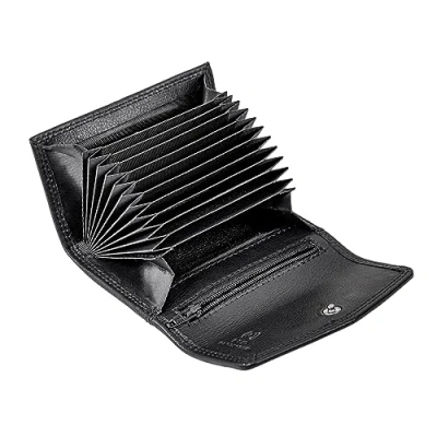 Image of STILORD &#039;Holden&#039; Leather Credit Card Holder Vintage Men Women RFID NFC Men&#039;s Mini Wallet Gift Box Genuine Leather, Colour:Black
