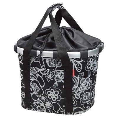 Image of Rixen &amp; Kaul KLICKfix Bike Basket Fleur Schwarz Fahrradkorb Korb Black Size:26 x 35 28 cm