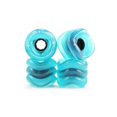 Image of Shark Wheel 60 mm 78a, Skateboard Cruising Wheels, California Roll, Transparent Emerald, Set of 4 Wheels