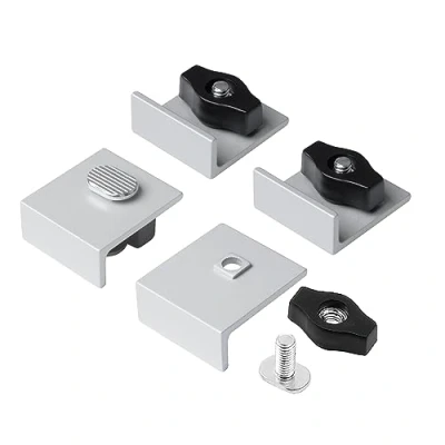 Image of POWERTEC 71821 Bi Directional Short Stop Kit, T Track Block for Woodworking, Sanding, and Routing, 4PK