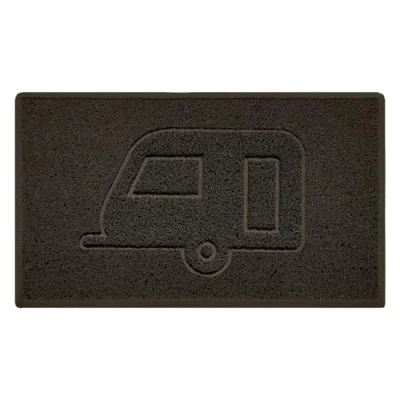 Image of Nicoman CARAVAN Embossed Shape Door Mat Dirt Trapper Washable Barrier Doormat (Use Indoor or Sheltered Outdoor) (75x44cm/29.5x17.3inches,Medium) Brown