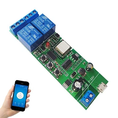 Image of Newgoal WiFi Jog Relay Momentary/Self Locking Switch DIY Module Smart Home Automation APP Control Compatible Alexa/Google Assiatant/IFTTT (DC2)