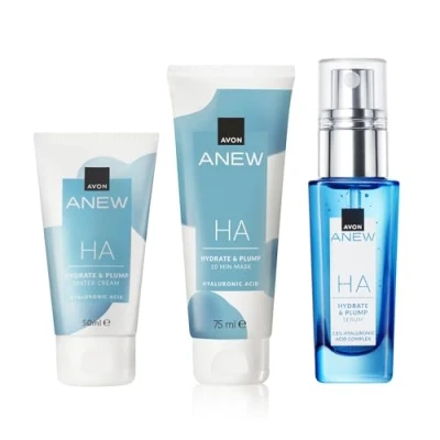 Image of Avon Anew Hydrate Trio, Deep Hydration for Plumper Looking Skin, All in One Skincare Routine, Co created by Dermatologists and Scientists, Cruelty Free
