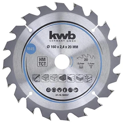 Image of KWB Circular Saw Blade 160 X 20 MM Fast Cut, Suitable for SOFTWOOD, Hardwood, and Panels
