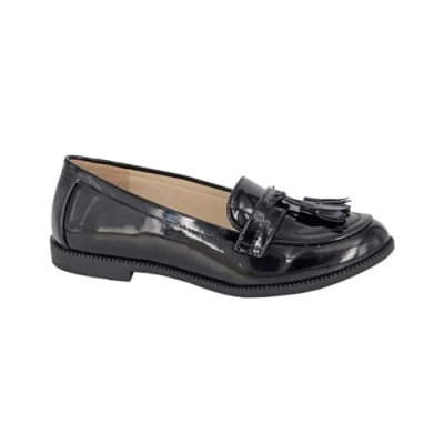 Image of Boulevard Concourse Tassle Loafers Womens Black Mixed Material Size UK 8