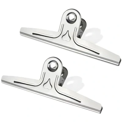 Image of Coideal Extra Large Bull Clips 11.8 Inch, 2 Pack Silver Oversized Binder Paper Stainless Steel Giant Clamps (30 cm)