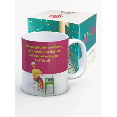 Image of Bold &amp; Bright Hilariously Funny Mugs &#039;Googled Symptoms&#039; Cheeky Novelty Gifts for Ladies Women Friends Gift Boxed Mug Perfect Birthday Present Quality 10oz Stoneware