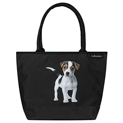 Image of VON LILIENFELD Handbag Dog Jack Russell Design Shopper Dimensions L 42 x H 30 D 15 cm Beach Bag Office, multicoloured, Contemporary