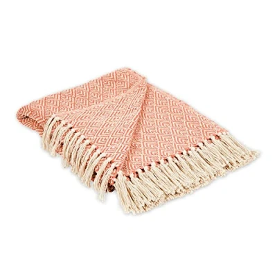 Image of DII Diamond Throw Collection Cotton Woven, 50x60, Spice
