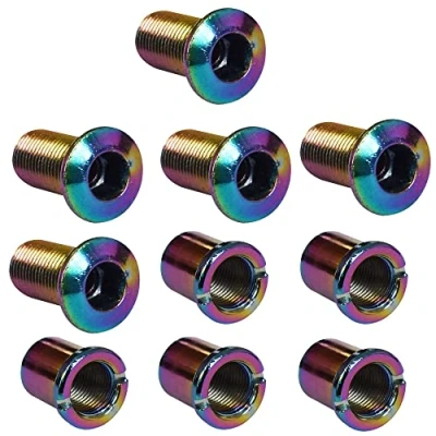Image of Albedel 5 pcs Triple Chainring Bolts Screws Colorful Disc Crankset Nuts Chainwheel Fit for Road Bike Mountain MTB