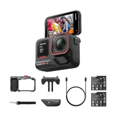 Image of Insta360 Ace Pro 2 Xplorer Bundle 8K Waterproof Action Camera Co Engineered with Leica, 1/1.3&quot; Sensor, Dual AI Chip, Leading Low Light, Superior Audio Street Photography &amp; Urban Travel, Battery