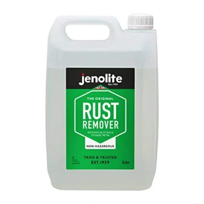 Image of JENOLITE Non Hazardous Rust Remover 5 Litres Water Based For Metal: Iron, Steel, Chrome &amp; Aluminium Ideal Fuel Tanks Environmentally Friendly, Toxic