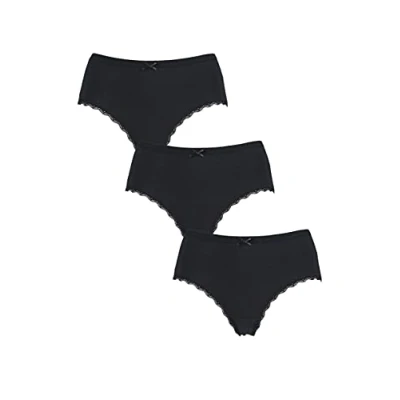Image of 3 Pair Black Bamboo Low Rise Shorties Ladies 16 Lazy Panda