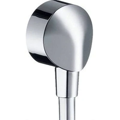 Image of hansgrohe 27456000 FixFit Wall Outlet S with Non Return Valve Chrome, Silver